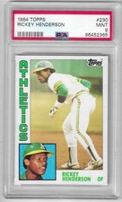 1984 Topps Rickey Henderson #230 PSA 9 Mint Graded Baseball Card