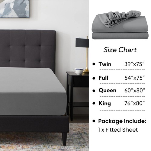 Full Fitted Sheet 16” Extra Deep Pocket Elastic Bed Sheets Twin Full King Queen - Picture 18 of 108