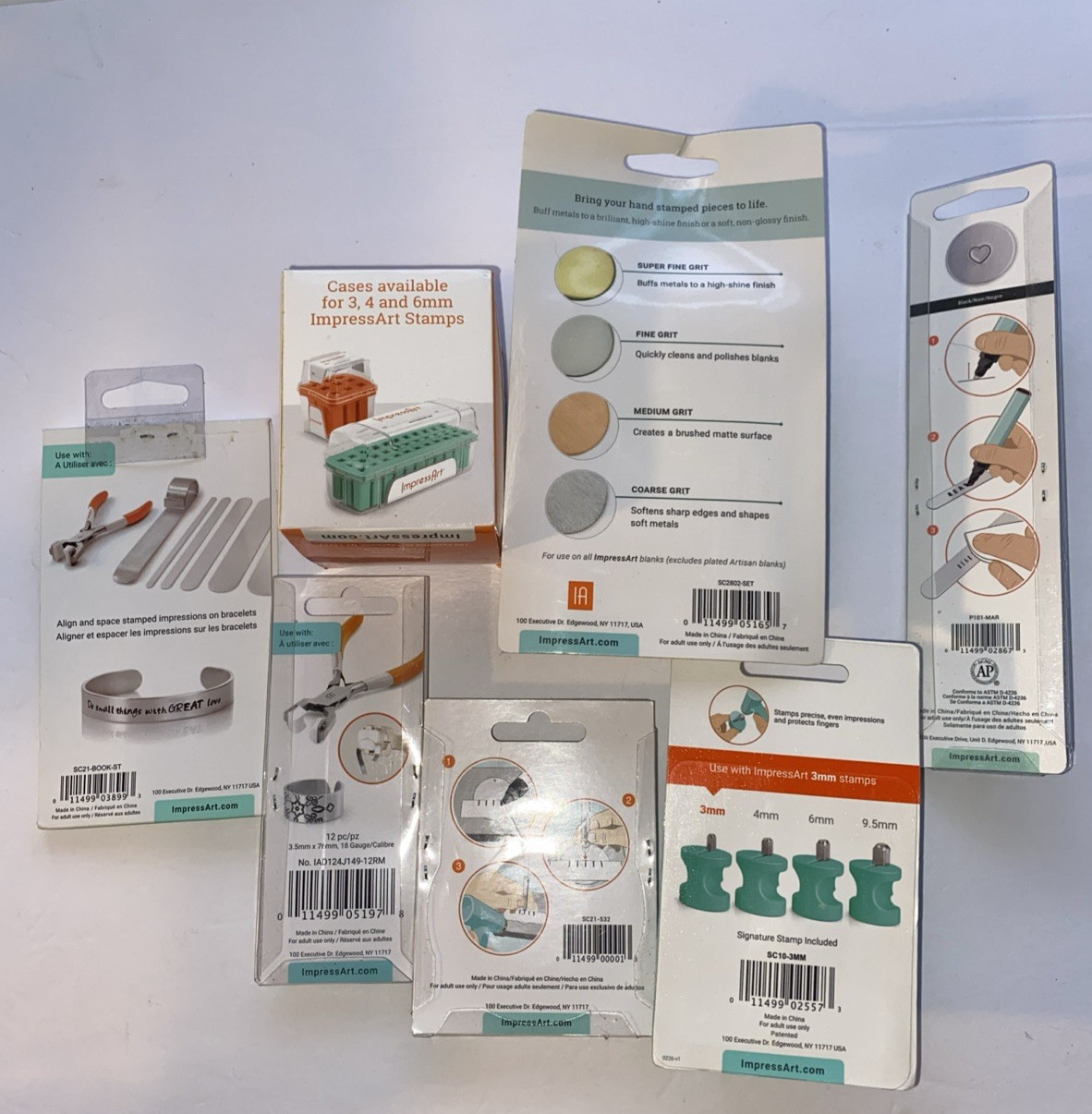 ImpressArt Metal Stamping Lot Marker Guides Storage Case Tape Buffing Blocks Jig