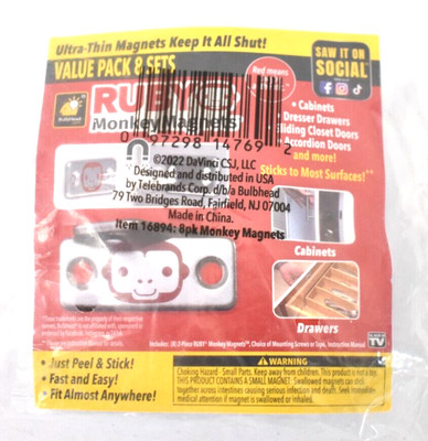 Ruby Falls Magnets Ruby Monkey Magnets Cabinet & Drawer Magnets 8 Piece Set Easy ...