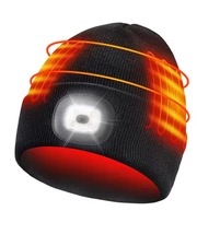 ARRIS Heated Beanie Hat with LED Light, Soft Knit Electric WinteHat for Skiing