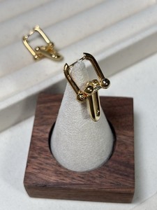 Authentic Gold plated 925 Silver Horseshoe Drop Earrings Metal Hook Closure