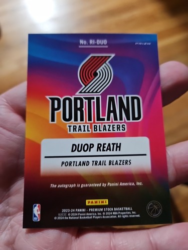 2023-24 Panini Hoops Premium Stock Duop Reath Auto Cracked Ice Rookie Tinta - Imagen 3 de 4