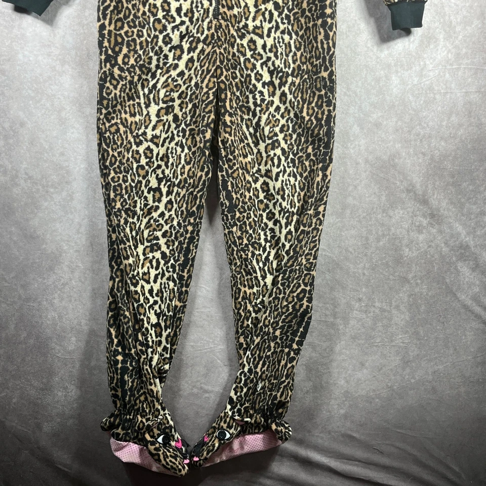 Nick & Nora Ropa de Dormir Pijama con Pies Mujer Pequeño Marrón Negro Leopardo Jersey Foto 2 de 4