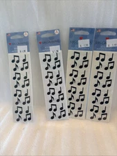 Mrs. Grossman's MUSIC NOTES Stickers Musical S Black New In Packs 12 Sheets (a6