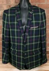 Paisley & Gray Slim Fit Tartan Plaid Blazer Jacket 44R Blue Green 2 Button