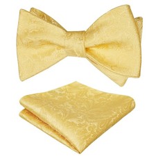Men's Paisley Jacquard Self-Tie Bow Tie Pocket Square Set for Wedding Party