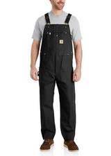 Carhartt R01 Men's Black Relaxed Fit Duck Bib Overalls Workwear