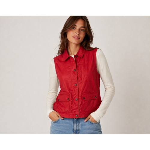 Ralph Lauren Naval Supply Vest Women L Red Utility Outdoor Field Military Snap