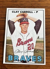 1967 Topps Baseball Set Break #219  Clay Carroll NM-MT
