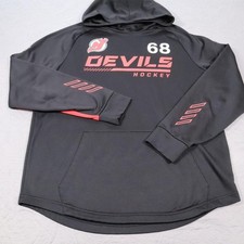 Sudadera con Capucha Fanatics New Jersey Devils Para Hombre Grande Negra NHL Hockey Auténtica Profesional