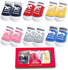 Baby Infant Anti Slip Non Skid Boys Gift Sneaker Shoe Socks 6 Pairs 0-9 Month...