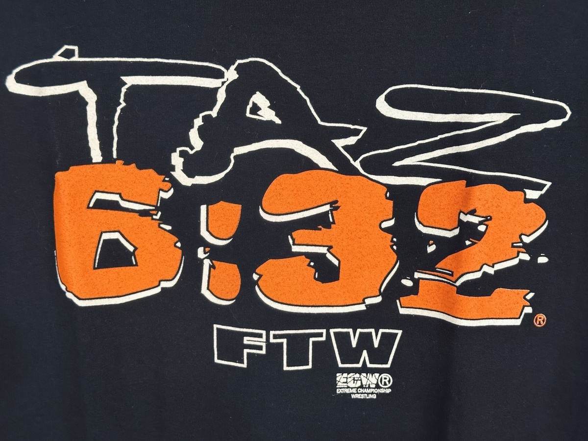 Vtg 90s ECW Taz Tazz 6:32 FTW Tee Tapout Pro Extreme Championship