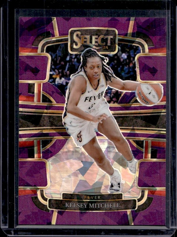 2024 Panini Select WNBA Kelsey Mitchell Purple Ice Prizm Concourse #/149 Fever