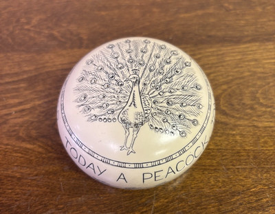 Vtg Baekgaard Paperweight Collection Scrimshaw Peacock British Desktop England