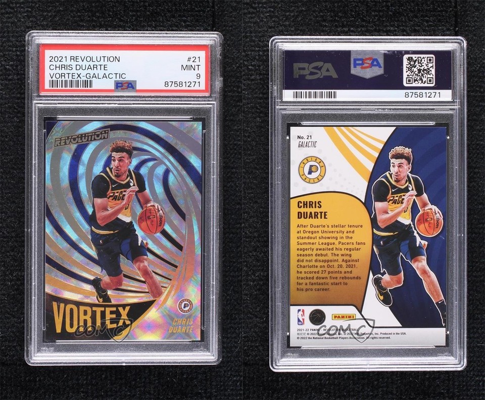 2021-22 Panini Revolution Vortex Galactic Chris Duarte PSA 9 MINT ...
