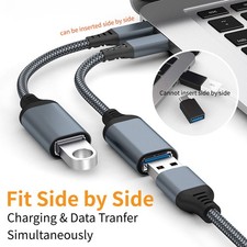 USB C Male OTG A Female, Type C to USB Data Connector Converter Cable Adapter BU