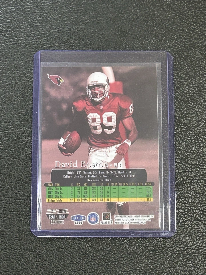1999 Flair Showcase Legacy Collection 84 /99 David Boston #165L RC TC2 - Image 2 of 2