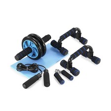 TOMSHOO AB Wheel Roller Kit with Push-Up Bar, Knee Mat, Jump Rope a... Fast Ship