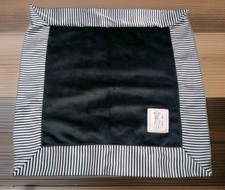 Little Giraffe Blue White Stripes Velvet Satin Security Blanket 1B