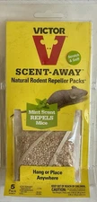 VICTOR MINT SCENT-AWAY NATURAL RODENT MICE REPELLER (5 PACKS) HANGS ANYWHERE-NEW