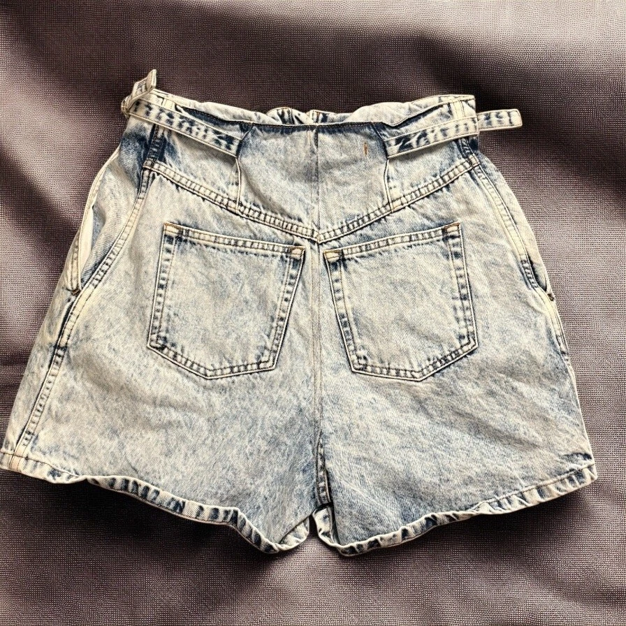 Pantalones Cortos Vaqueros IRO PARIS Hechos en Italia Jean Powelly Puños Lavado Ácido Tiro Alto 40 Foto 3 de 4