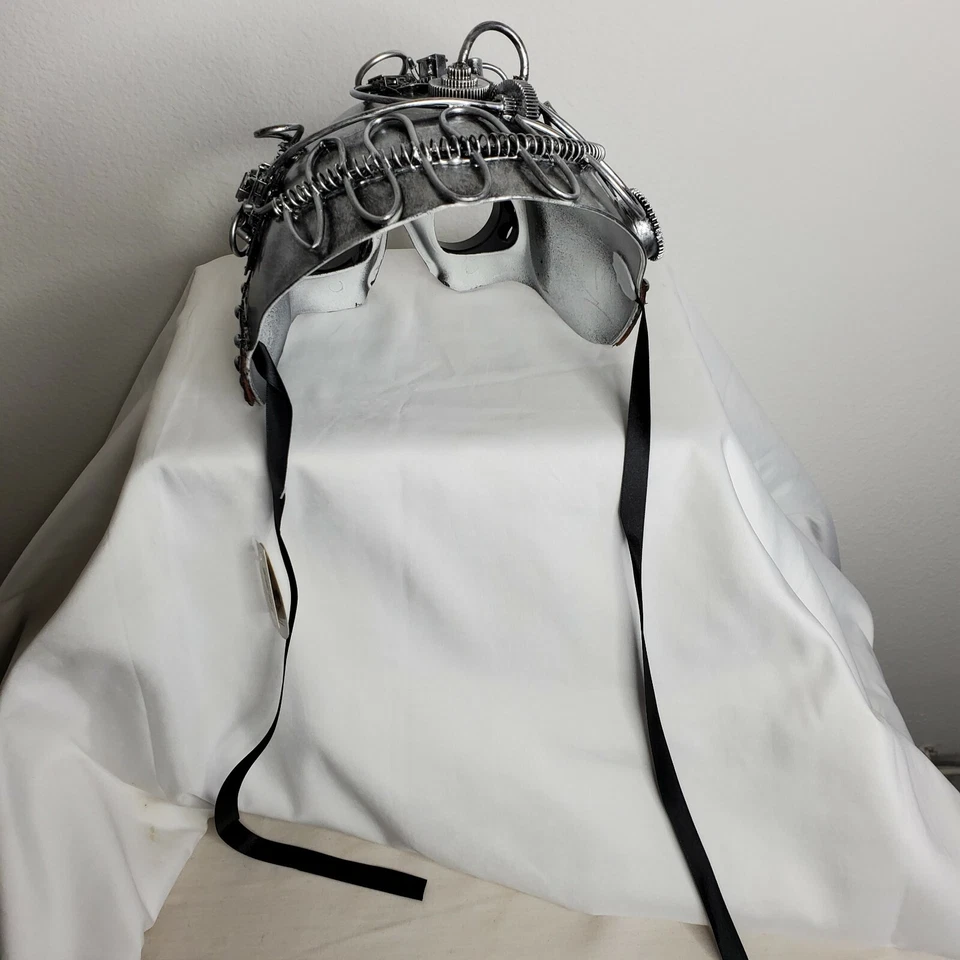 Steampunk Venetian Masquerade Festival Prom Party Burning Man Mask silver - Image 3 of 4