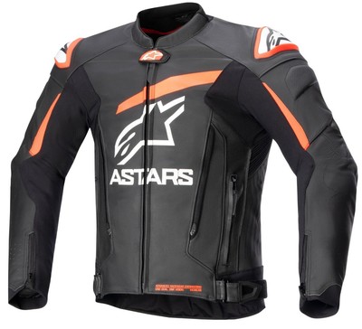 Alpinestars GP Plus V4 Lederjacke - Schwarz/Weiß/Fluo Rot