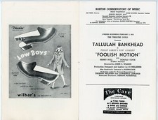TALLULAH BANKHEAD – FOOLISH NOTION – BOSTON THEATRE – 1945 PLAYBILL – 12 PAGES