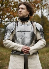 Medieval Steel Gothic Breastplate with Pouldron Half Body Armour Cosplay Armour