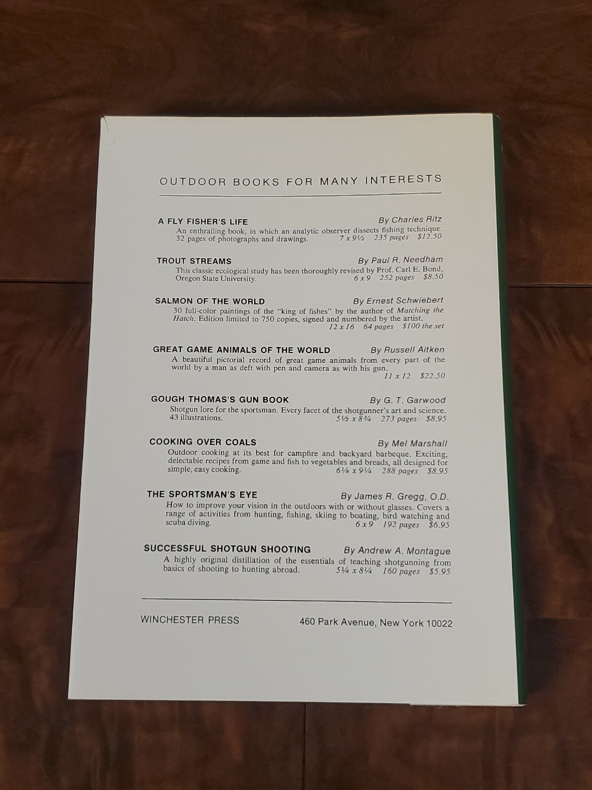 Kamloops, Angler's Trout Study by Steve Raymond / 1971 Winchester Press / SIGNED