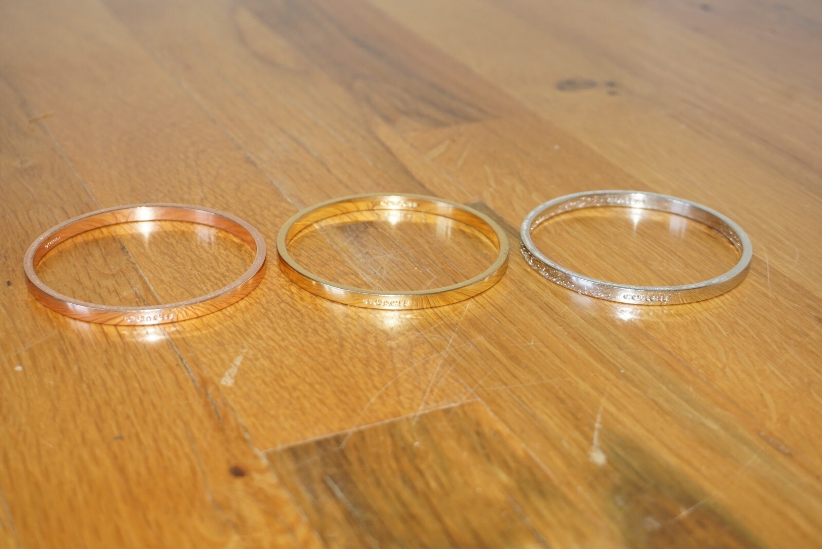 Coach Tricolor Bangle Stackable Bracelets Set of 3 - image 1