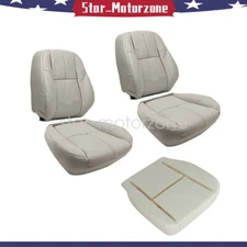 New Front Leather Seat Cover Gray & Foam Cushion For 07-14 Chevy Silverado 1500