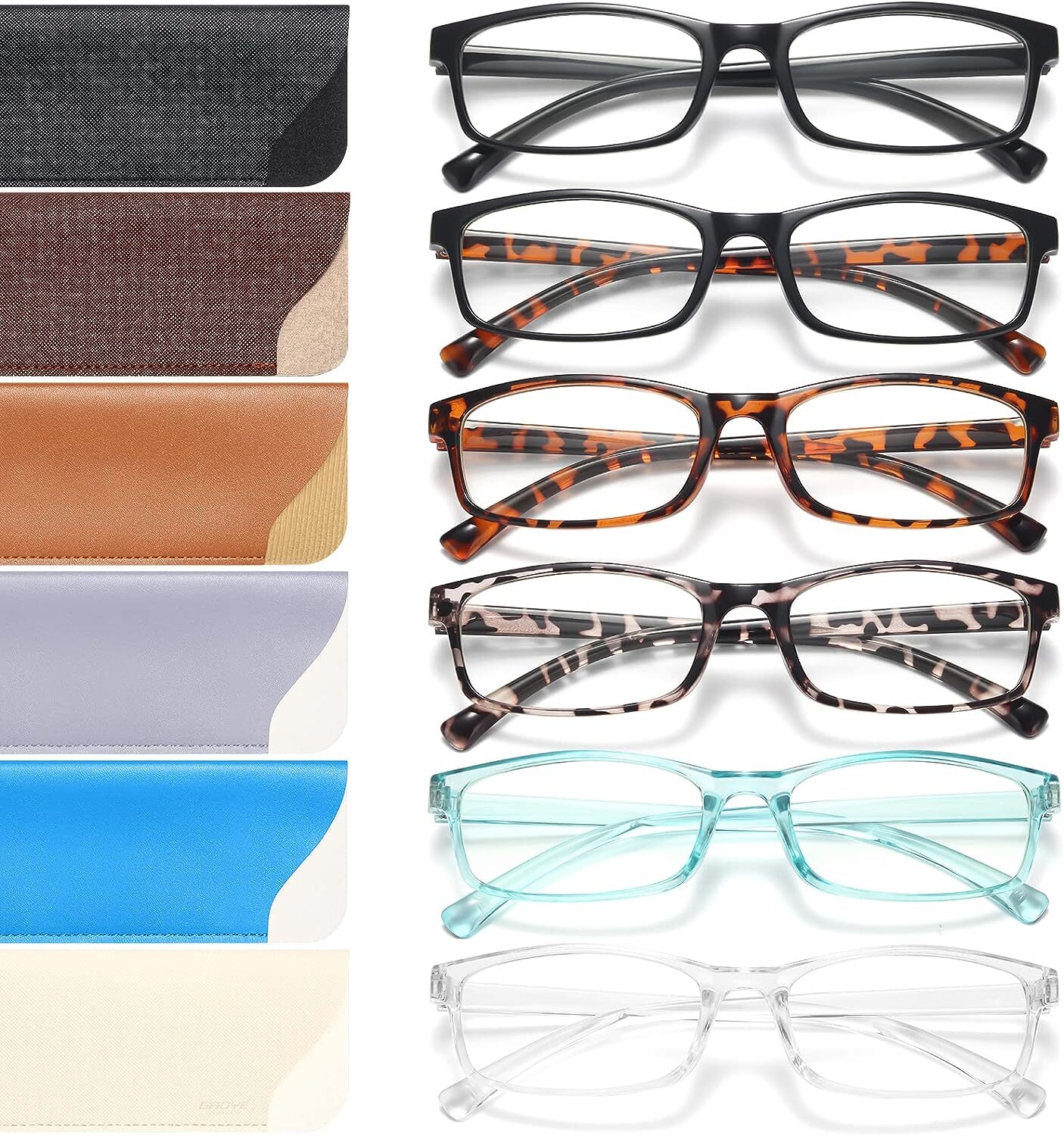 Reading Glasses Blue Light Blocking for Women Men Magnifying Readers - 6 Pair-image