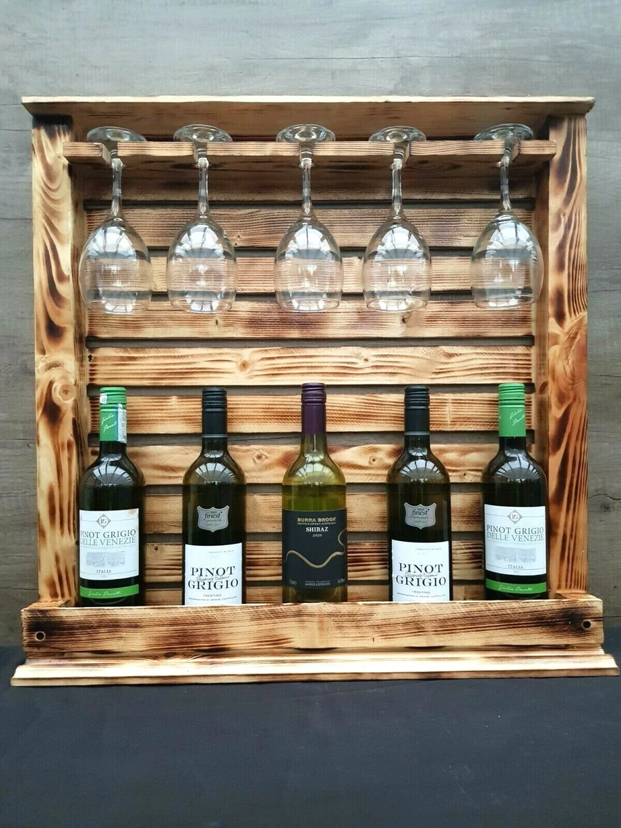 Wooden Wine Rack Cabinet Wine Bottle Display Cabinet Handmade Glass Holder