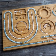 DIY Design Wood Beading Boards Trays Necklace Bracelet Beads Mats Jewelry Making