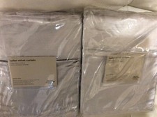 West Elm Two 2 Luster Velvet Curtains 48x108 Platinum Gray NEW Unlined