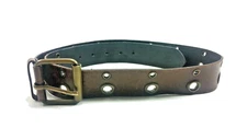 San Giorgio Genuine Leather Belt Brown Medium Rivets Circle Unisex Italy