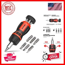 6-in-1 Stubby Ratcheting Screwdriver Set, Multi Screwdriver Tool All in One, ...