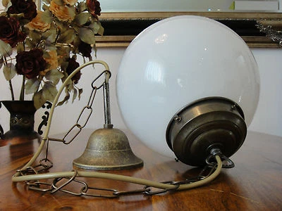 AURUM DE43541249 Deckenlampe Jugendstil Hängelampe Kugel Lampe Antik Pendelleuchte Glas Messing