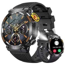 2024Newest with Flashlight Smart Watch Waterproof Outdoor Rugged Fitness Tracker