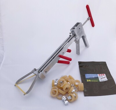 EZE T-1 Band Castrator w/ 25 Bands & 25 Clips. Cattle, Sheep, Goats, Livestock