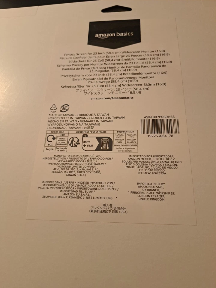 Monitor Privacy Screen Filter Widescreen 23 Inch 16:9  - Image 3 of 3