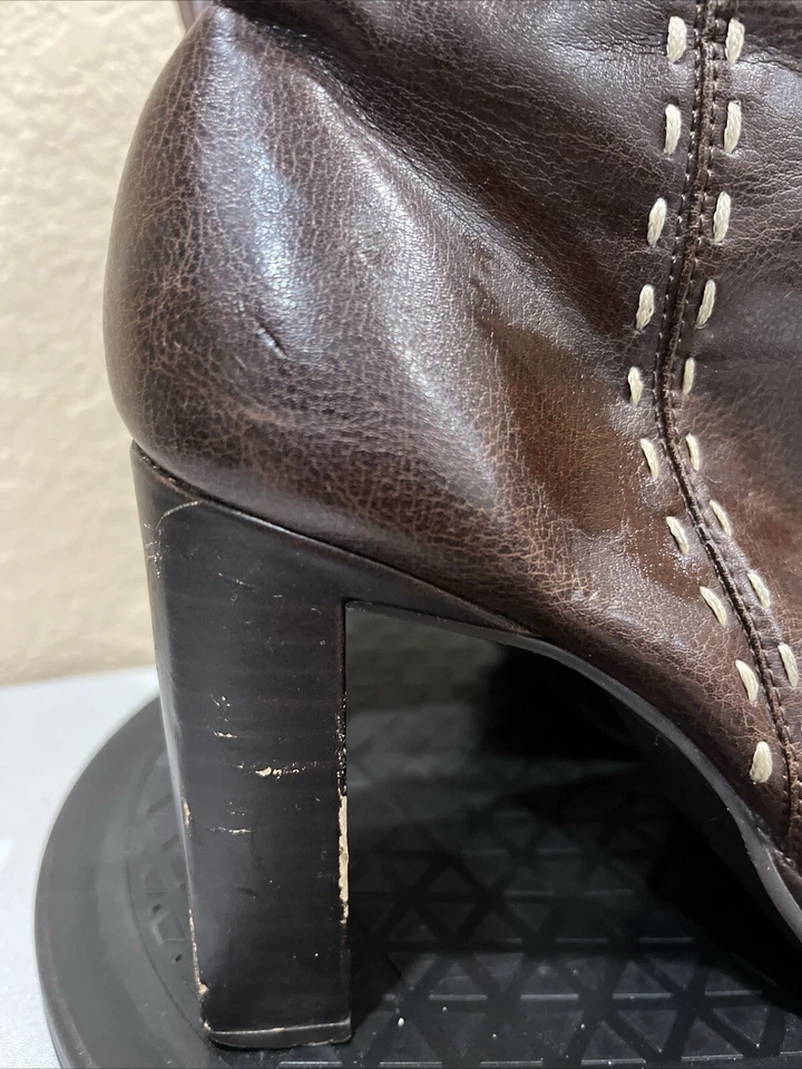 L.E.I. Botas Mujer Talla 6.5 Años 90 Y2k Bratz Marrón Cuero Vegano Tacón Grueso Cuadrado  Foto 4 de 4