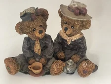 1999 Nose Talgic Bears Figurine Tea For Two 5-1/4" x 3-1/2" First Edition