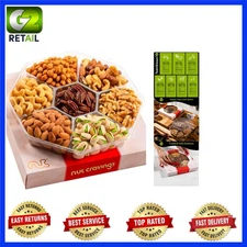 7 Assortment Mixed Nuts in Elegant Red Gold Box - Perfect Holiday Gift