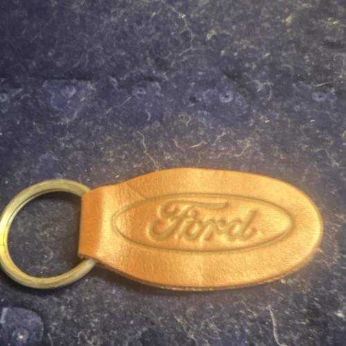 Ford Eddie Bauer Brown Leather Keychain Classic Automotive Accessory Gift