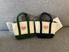 TraderJoe's Micro Mini Tote 2-in-1 Grocery Bag Green and Navy Set of 2