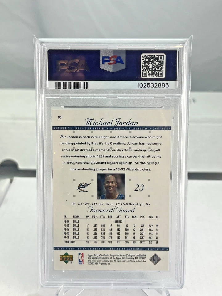 2001-02 SP Authentic - Michael Jordan PSA 10 Gem Mint #90 - Image 3 of 3