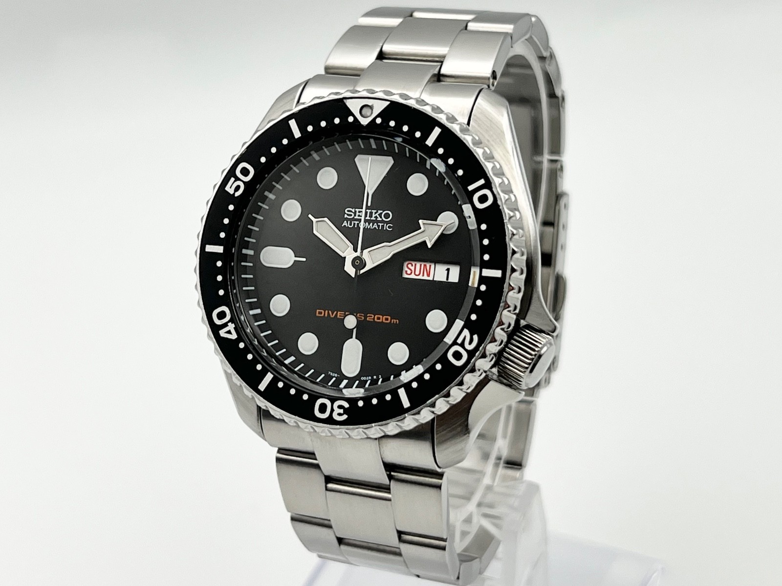 Seiko SKX007 7S26-0020 Black Boy Diver's 200m Automatic Men's Watch Near Mint